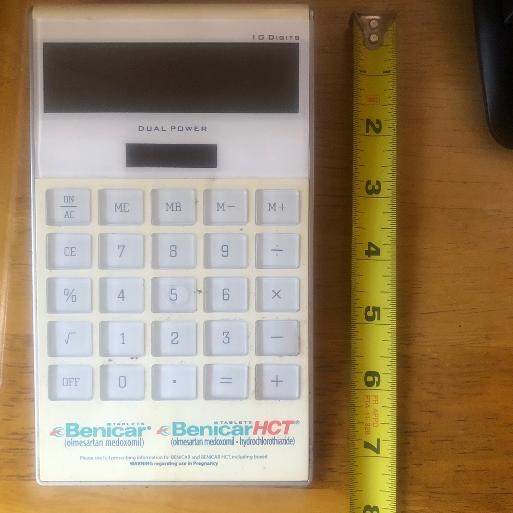 Pharmaceutical Drug Rep Benicar Calculator